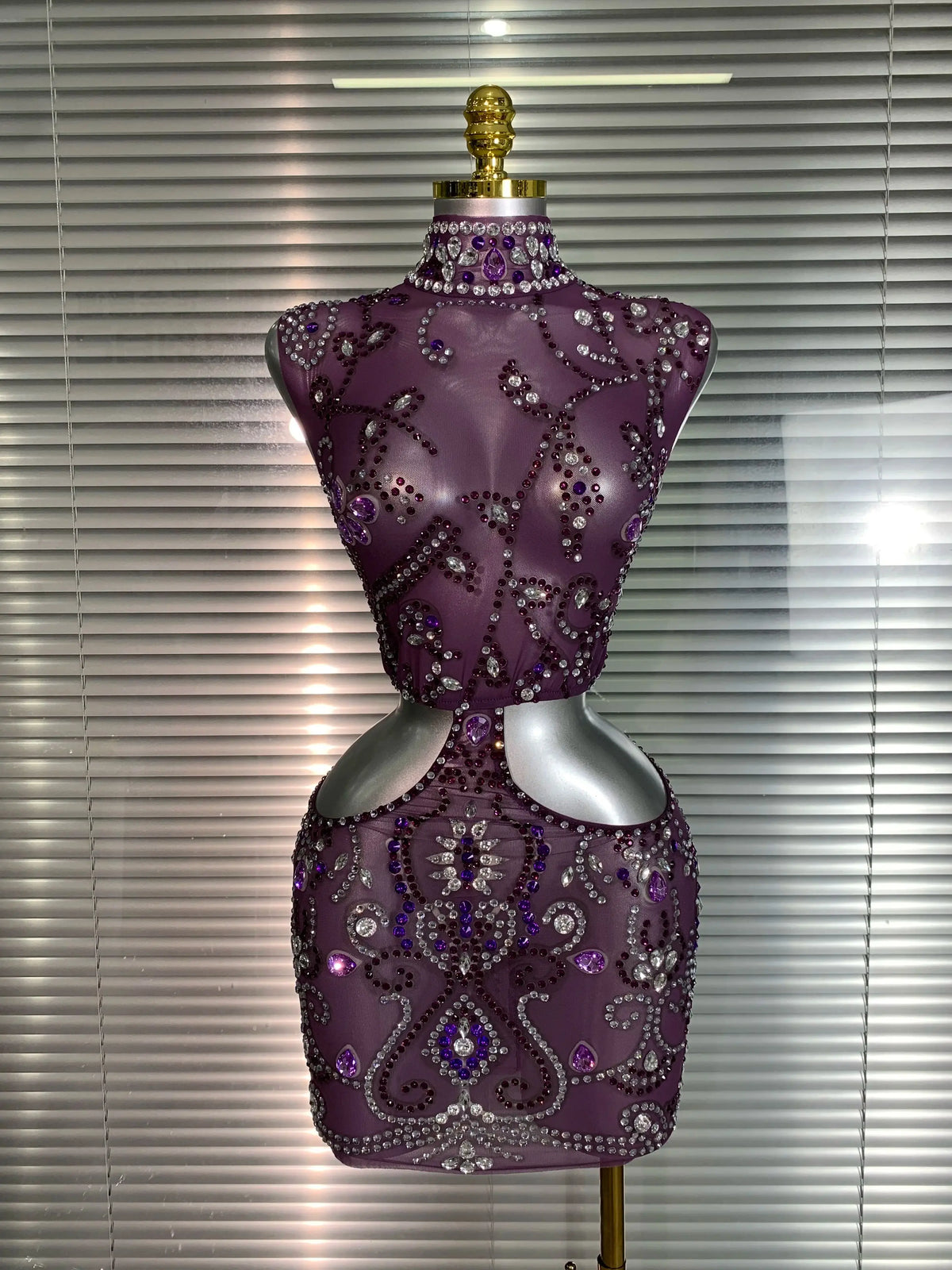 Royal Mirage Crystal Mini Dress